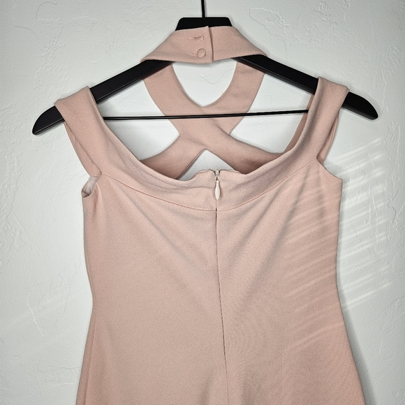Nookie‎ Hollywood Blush Pink Strappy Cutout Fitted Midi Dress size Medium NWT​ - Picture 8 of 12